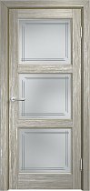 Дверь Мадера Винтаж модель 17Ш браш цвет Мох патина серебро стекло